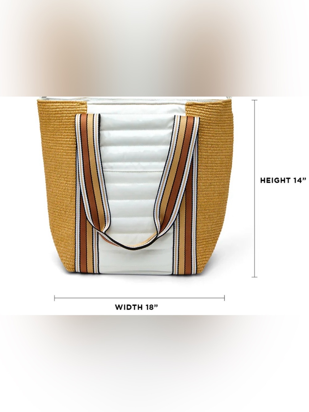 THINK ROYLN Beige & White Rafia and Striped-Handle Tote - Picture 5 of 9